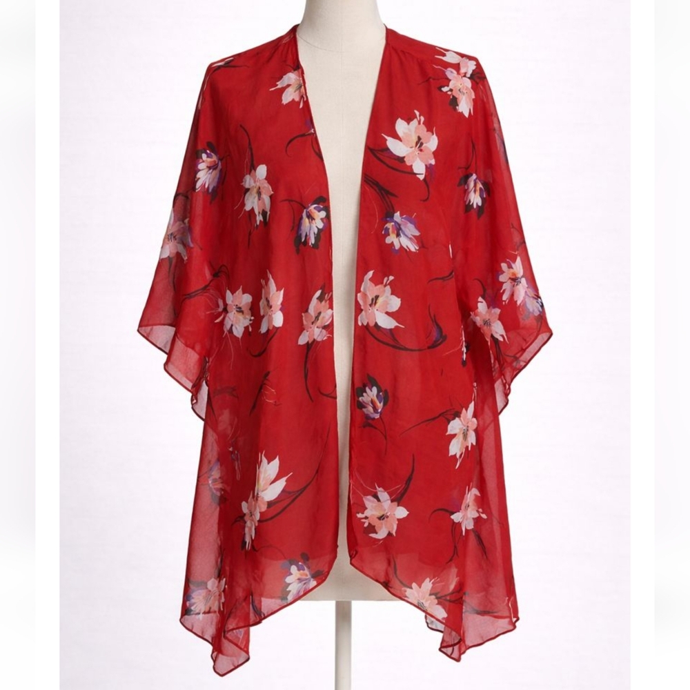EMORY PARK FLORAL SEMI SHEER KIMONO